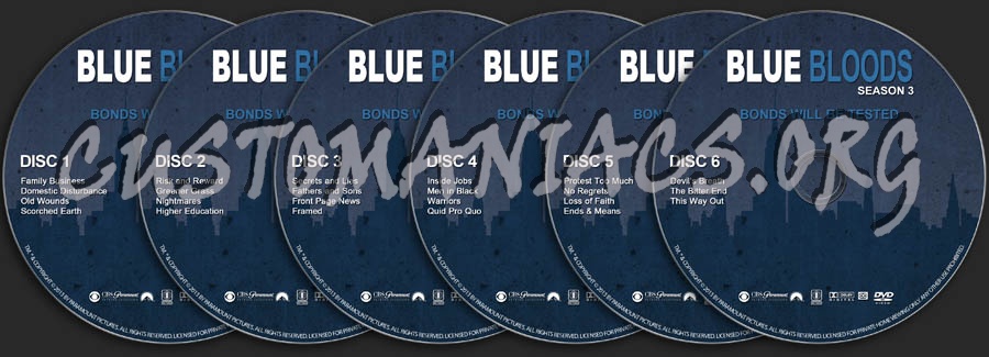 Blue Bloods - Season 3 dvd label