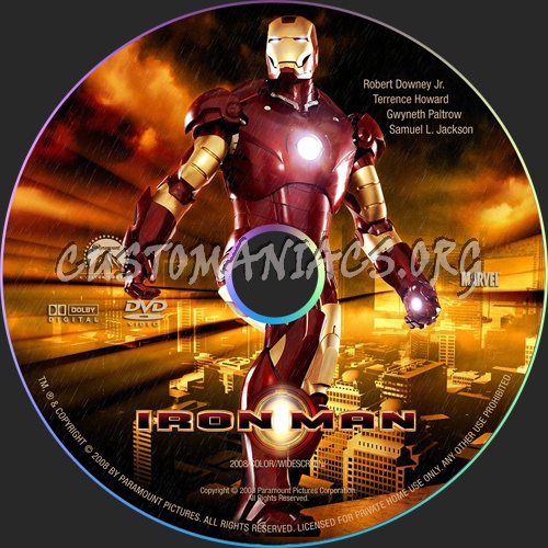 Iron Man dvd label