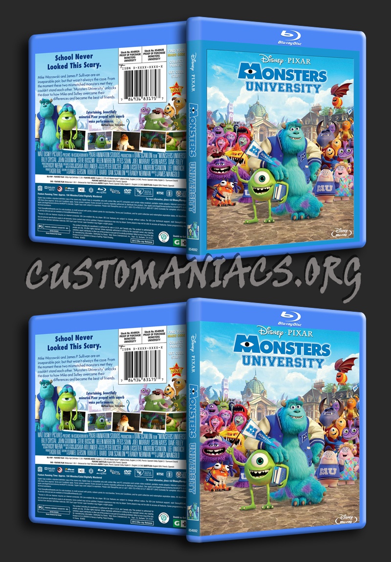 Monsters University blu-ray cover