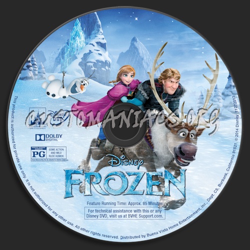 Frozen (2013) dvd label