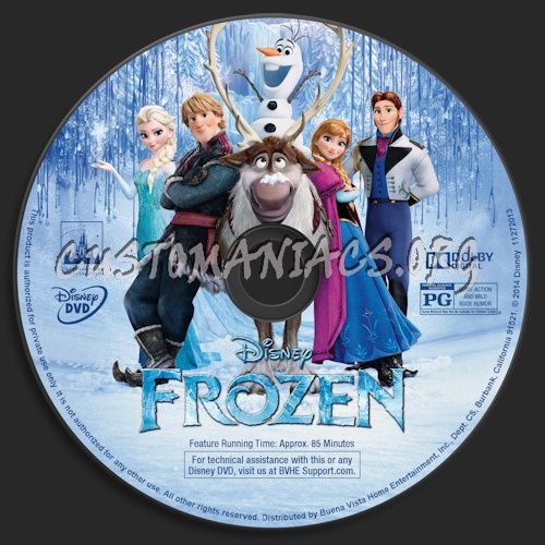 Frozen (2013) dvd label