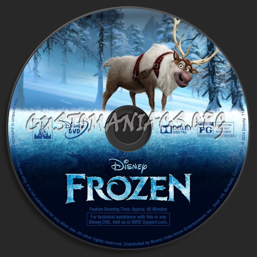 Frozen (2013) dvd label