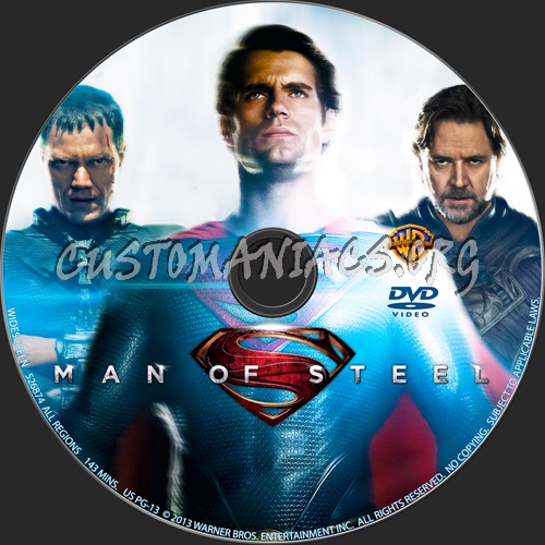 Man of Steel dvd label