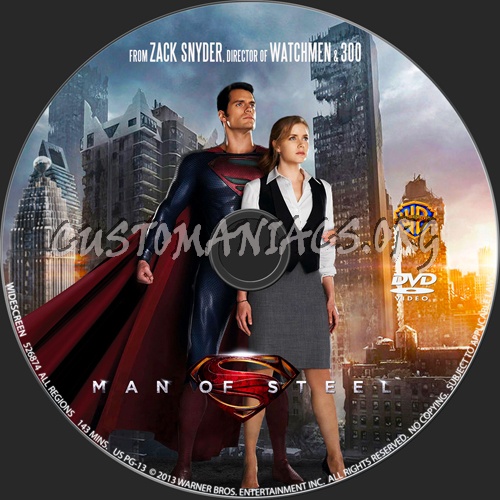 Man of Steel dvd label