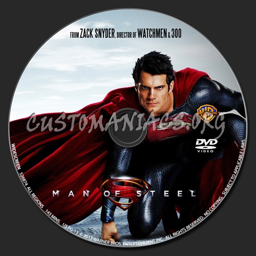 Man of Steel dvd label