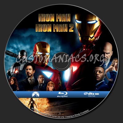 Iron Man / Iron Man 2 Double Feature blu-ray label