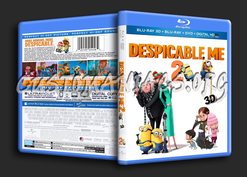 Despicable Me 2 2D/3D blu-ray cover