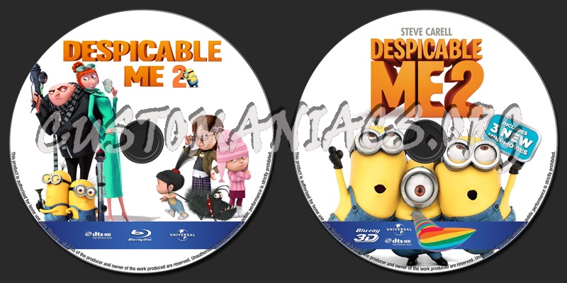 Despicable Me 2 2D/3D blu-ray label