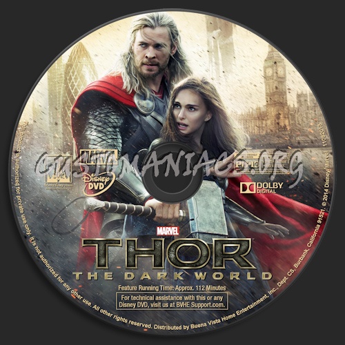 Thor: The Dark World dvd label