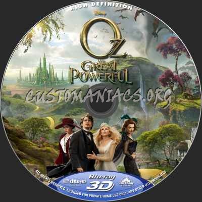 Oz The Great And Powerful 3D blu-ray label