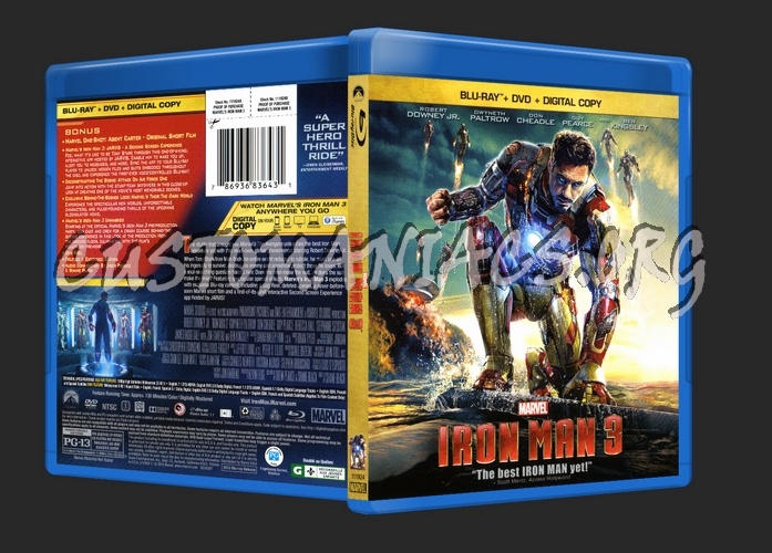 Iron Man 3 blu-ray cover