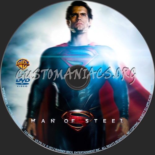 Man of Steel dvd label