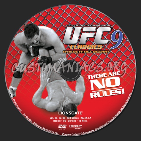 UFC Classics Volume 9 dvd label