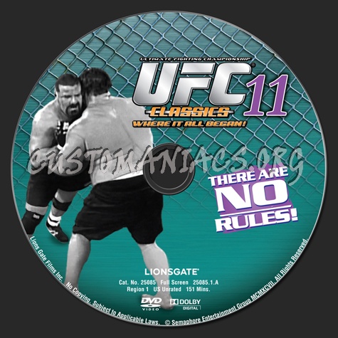 UFC Classics Volume 11 dvd label