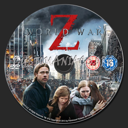 World War Z dvd label