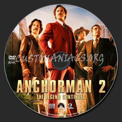 Anchorman 2: The Legend Continues dvd label