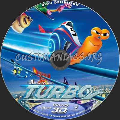 Turbo (2D+3D) blu-ray label