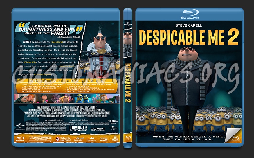 Despicable Me 2 blu-ray cover