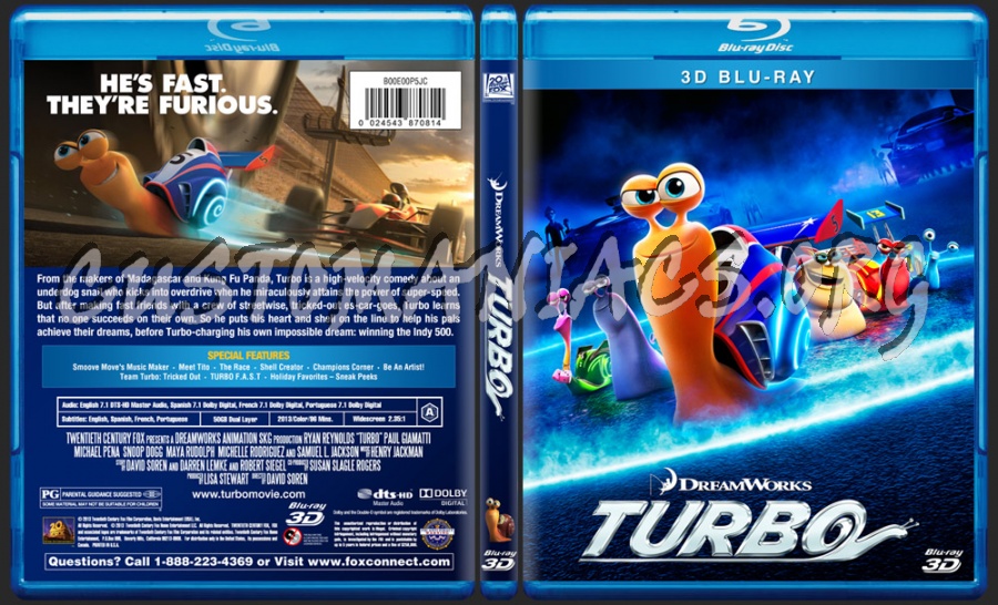 Turbo 3D blu-ray cover