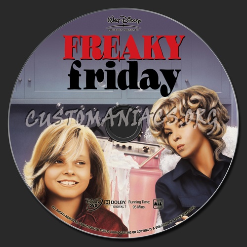 Freaky Friday (1976) dvd label