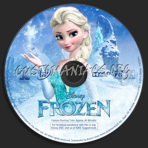 Frozen (2013) dvd label