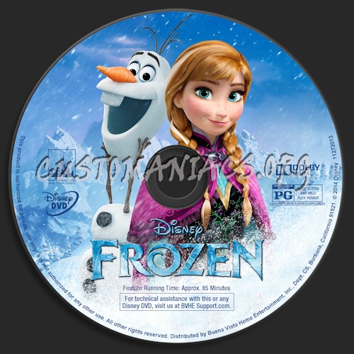 Frozen (2013) dvd label