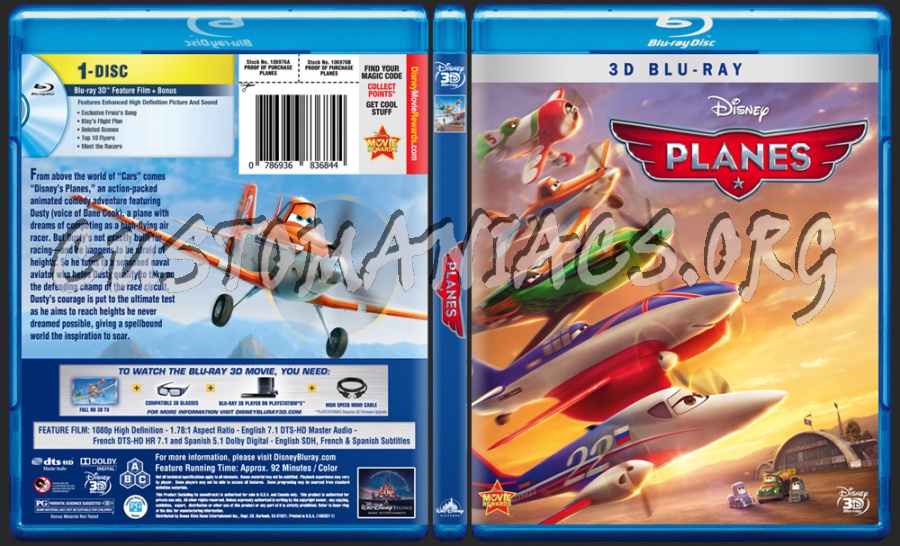 Planes 3D blu-ray cover