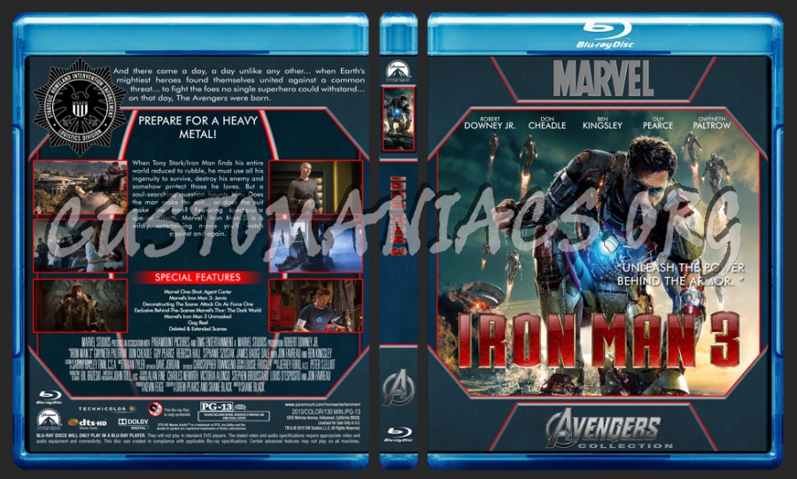 Avengers Collection - Iron Man 3 blu-ray cover