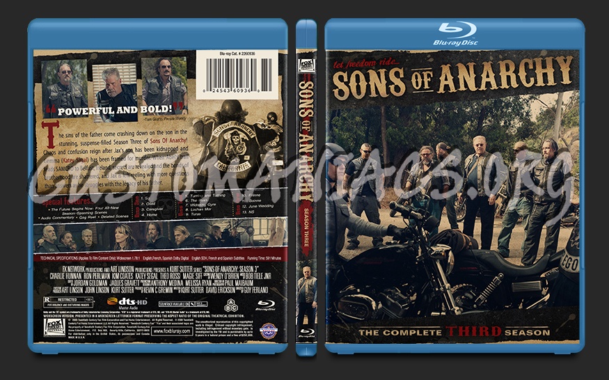 Sons of Anarchy Season Three blu-ray cover