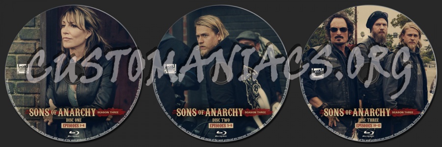 Sons of Anarchy Season Three blu-ray label