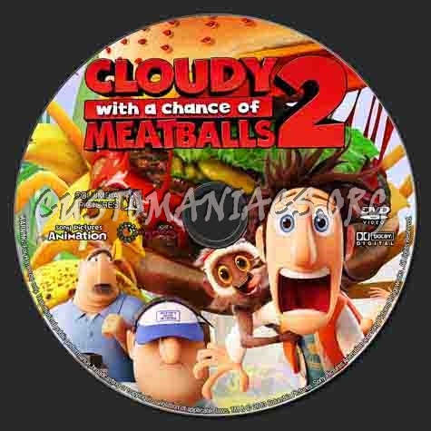 Cloudy with a Chance of Meatballs 2 (2013) dvd label