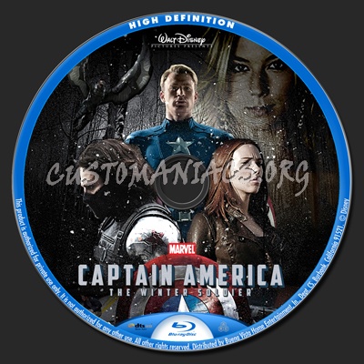 Captain America: The Winter Soldier blu-ray label