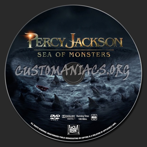 Percy Jackson: Sea of Monsters dvd label