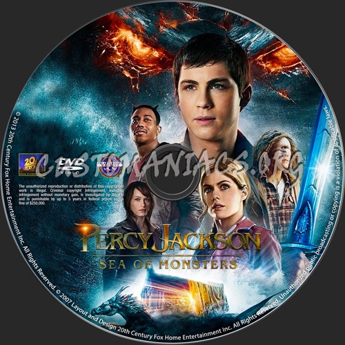 Percy Jackson Sea of Monsters dvd label