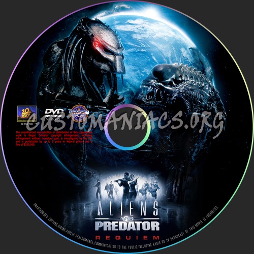 Aliens vs Predator Requiem dvd label