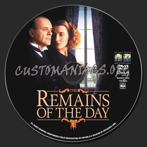 The Remains Of The Day dvd label