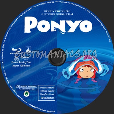Ponyo blu-ray label