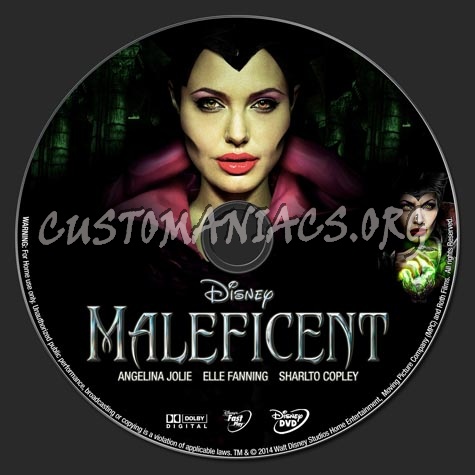 Maleficent (2014) dvd label