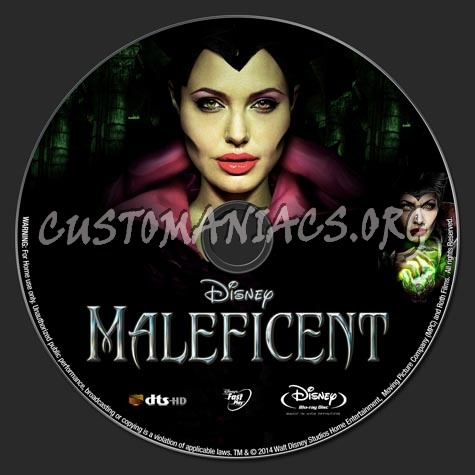 Maleficent (2014) blu-ray label