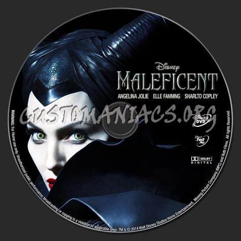 Maleficent (2014) dvd label