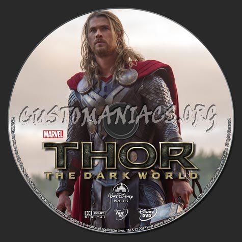 Thor The Dark World (2013) dvd label