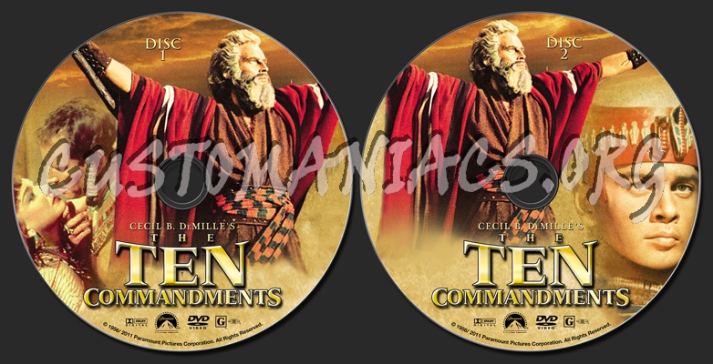 The Ten Commandments dvd label