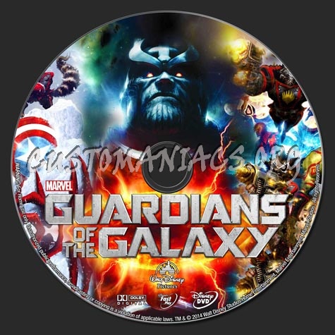 Guardians of The Galaxy (2014) dvd label