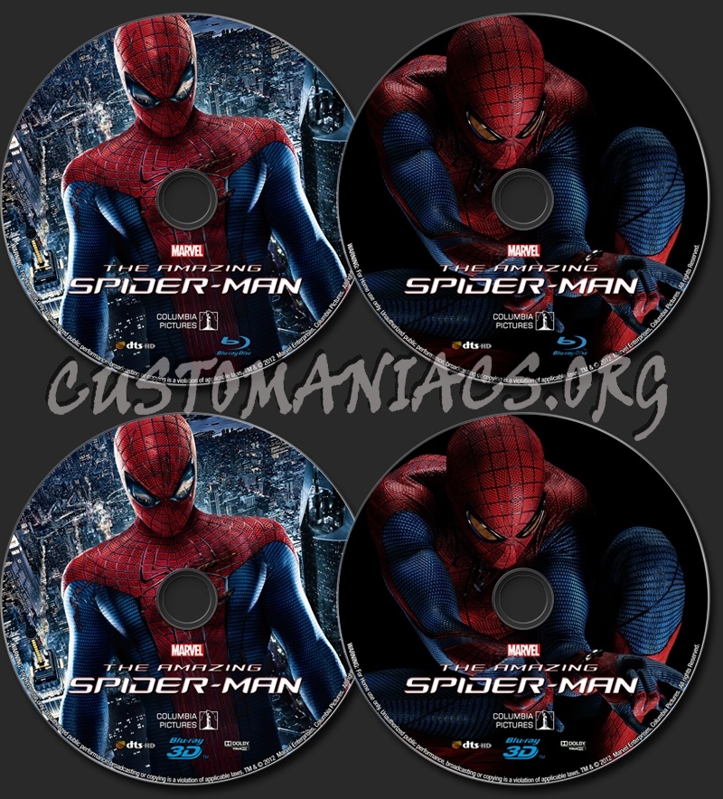 The Amazing Spider-Man (2012) 2D + 3D blu-ray label