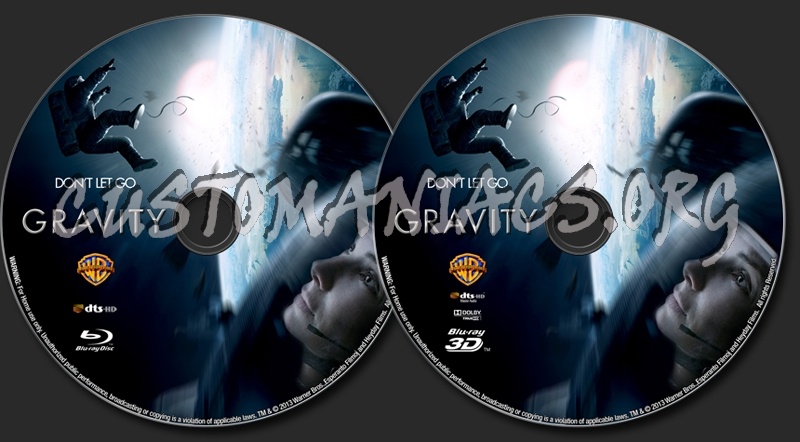 Gravity (2013) 2D + 3D blu-ray label