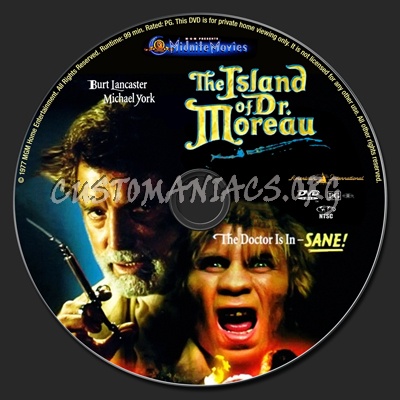 The Island of Dr. Moreau dvd label