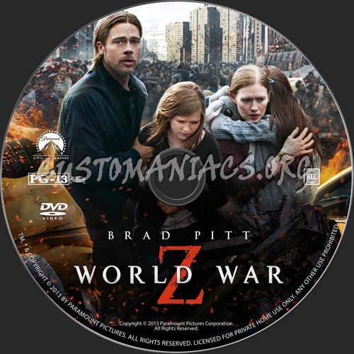 World War Z dvd label