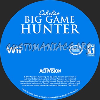 Cabelas Big Game Hunter dvd label