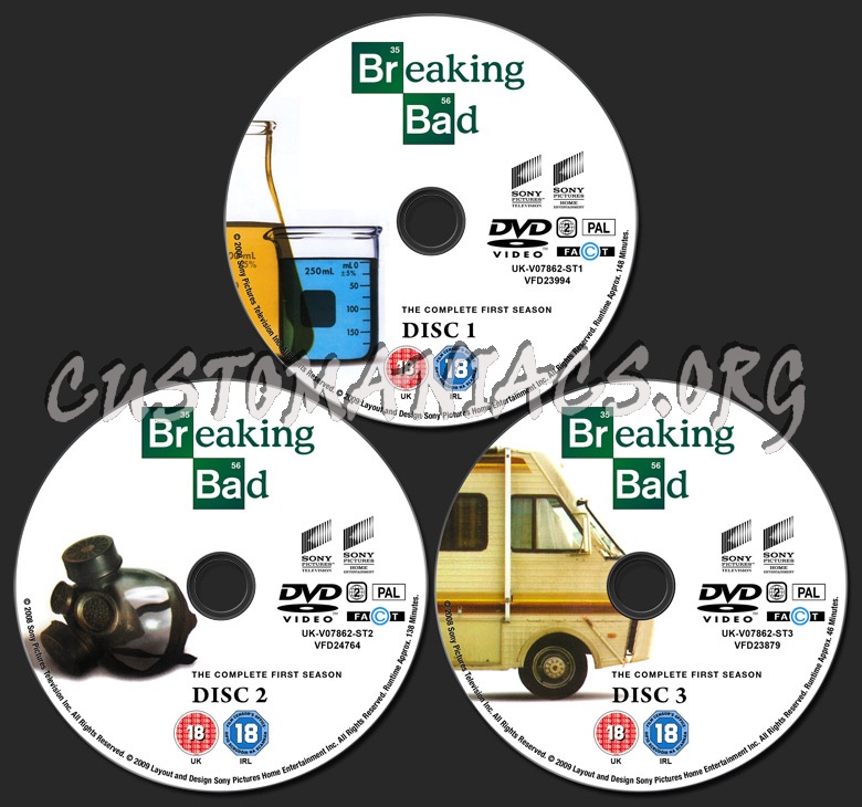 Breaking Bad Season 1 dvd label