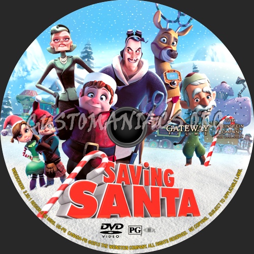 Saving Santa (2013) dvd label